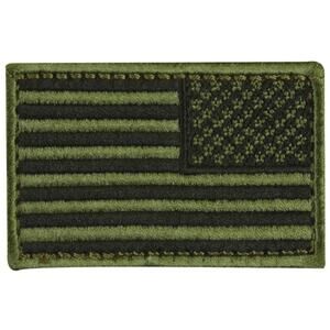 US Flag Patch Subdued Olive Drab Right‑Face 3" × 2" Hook Novelty Patch